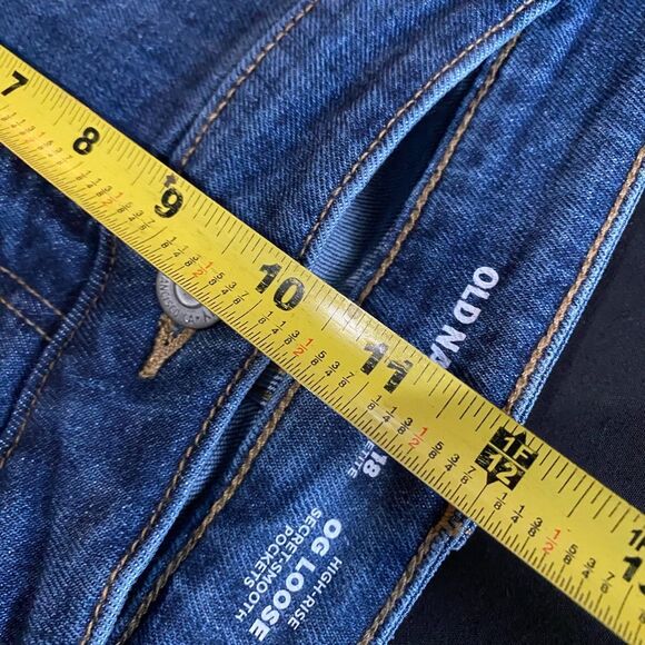 Old Navy 18P Relaxed Fit Dark Patchwork Jeans OG Loose, Cottagecore Chic OF-3 - Picture 8 of 10